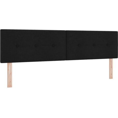 Tête de lit LED avec bandes LED Noir 180 cm tissu