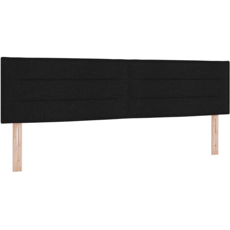 Tête de lit LED avec bandes LED Noir 180 cm tissu