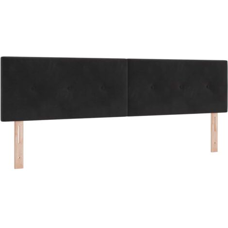 Tête de lit LED avec bandes LED Noir 180 cm Velours