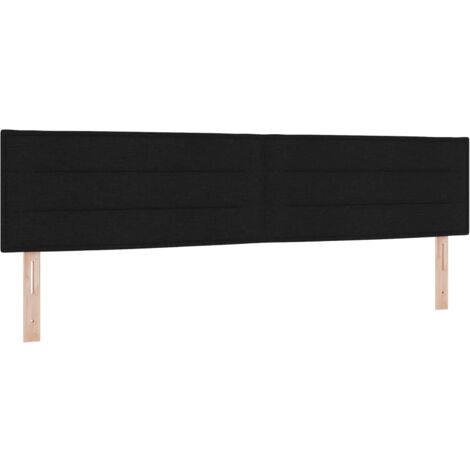 Tête de lit LED avec bandes LED Noir 200 cm tissu