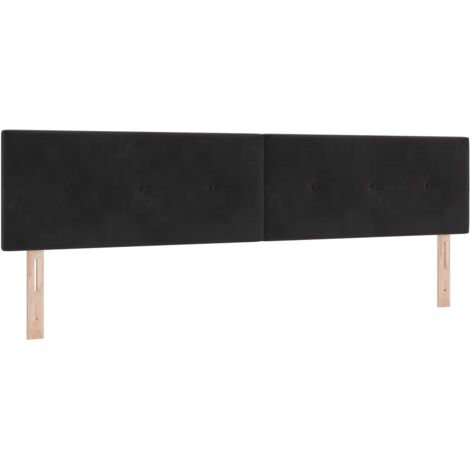 Tête de lit LED avec bandes LED Noir 200 cm Velours