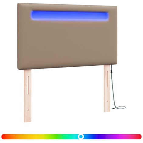 Tête de lit LED Cappuccino 100 cm Cuir synthétique