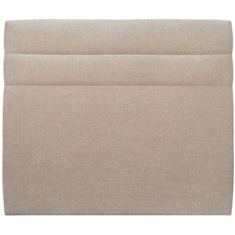 Tete de lit Lignes Tissu Beige brun L 180 cm - Ep 10 cm rembourré