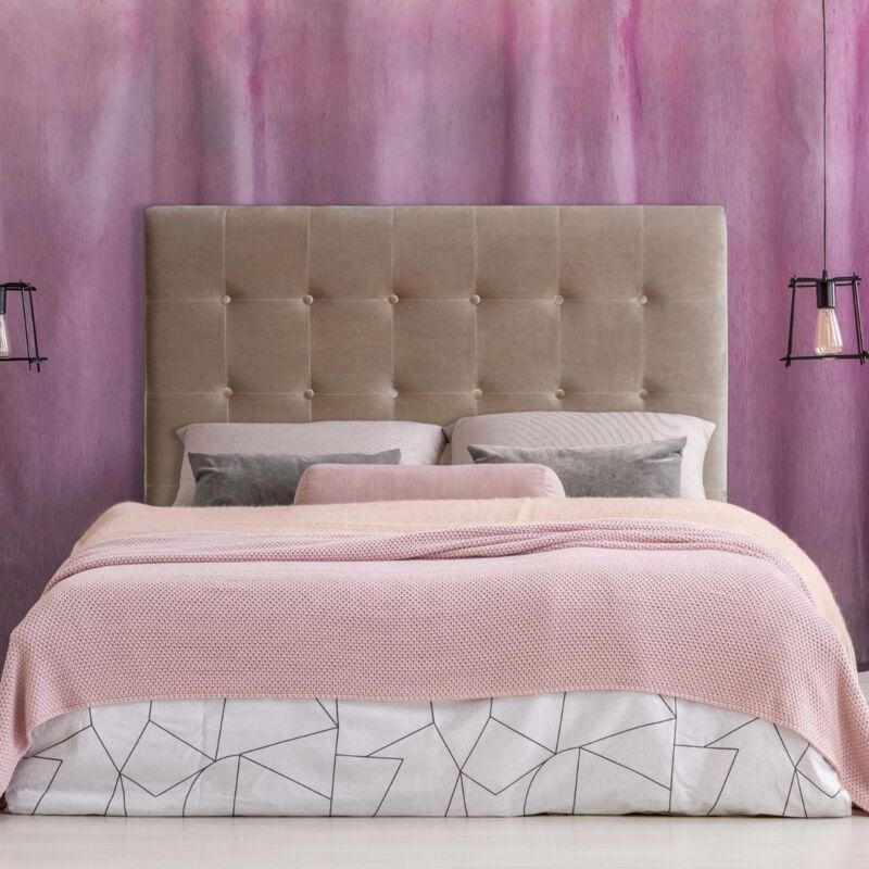 Tête de lit Luxor 140cm Velours Taupe Tête de lit Luxor 140cm Velours Taupe