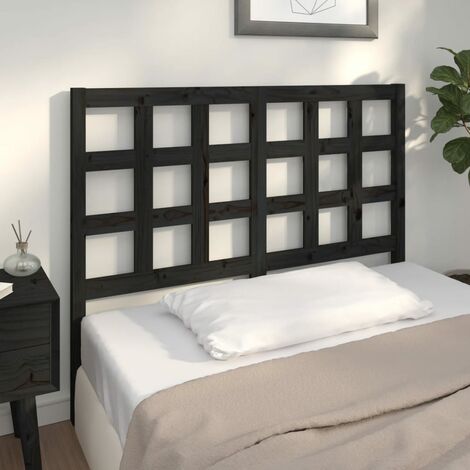 Tête de lit magnifique - Armoire de Tête de lit pour Chambre - Noir 125,5x4x100 cm Bois massif de pin -91105