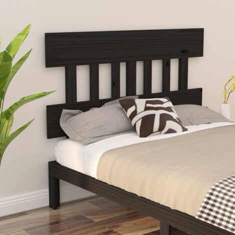 Tête de lit magnifique - Armoire de Tête de lit pour Chambre - Noir 143,5x3x81 cm Bois massif de pin -62183