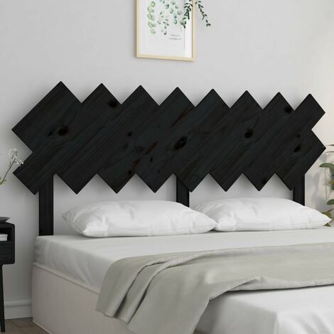 Tête de lit magnifique - Armoire de Tête de lit pour Chambre - Noir 159,5x3x80,5 cm Bois massif de pin -83887
