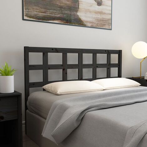 Tête de lit magnifique - Armoire de Tête de lit pour Chambre - Noir 165,5x4x100 cm Bois massif de pin -97846