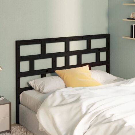 Tête de lit magnifique - Armoire de Tête de lit pour Chambre - Noir 166x4x100 cm Bois massif de pin -94941