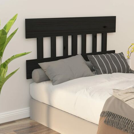 Tête de lit magnifique - Armoire de Tête de lit pour Chambre - Noir 183,5x3x81 cm Bois massif de pin -61376