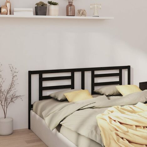 Tête de lit magnifique - Armoire de Tête de lit pour Chambre - Noir 206x4x100 cm Bois de pin massif -63211