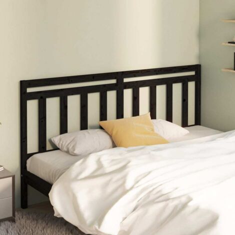 Tête de lit magnifique - Armoire de Tête de lit pour Chambre - Noir 206x4x100 cm Bois massif de pin -44452