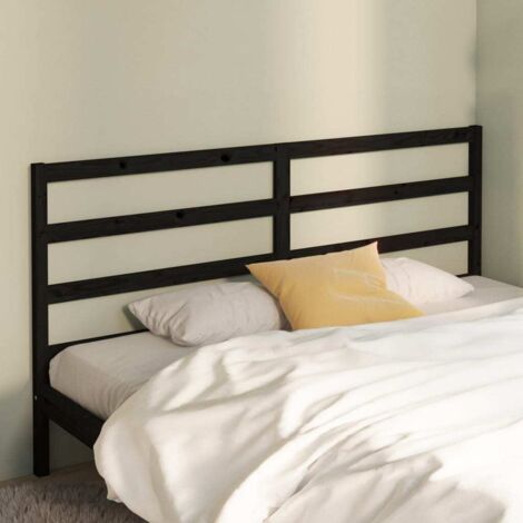Tête de lit magnifique - Armoire de Tête de lit pour Chambre - Noir 206x4x100 cm Bois massif de pin -56028
