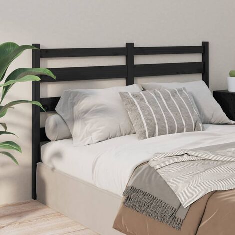 Tête de lit magnifique - Armoire de Tête de lit pour Chambre - Noir 206x4x100 cm Bois massif de pin -72145