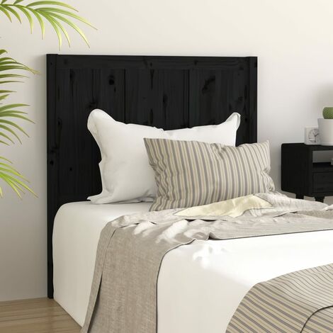 Tête de lit magnifique - Armoire de Tête de lit pour Chambre - Noir 95,5x4x100 cm Bois massif de pin -37684