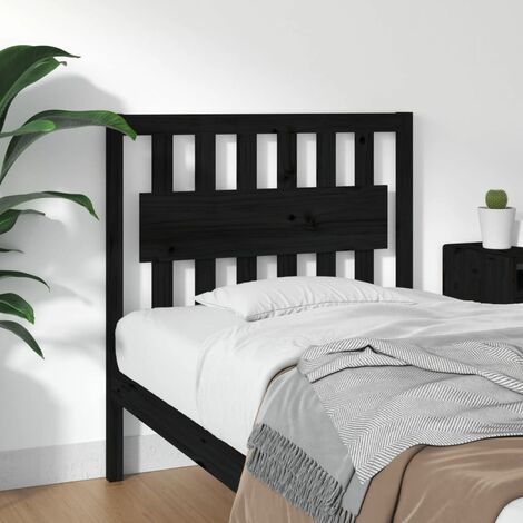 Tête de lit magnifique - Armoire de Tête de lit pour Chambre - Noir 95,5x4x100 cm Bois massif de pin -48474