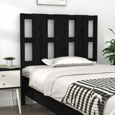 Tête de lit magnifique - Armoire de Tête de lit pour Chambre - Noir 95,5x4x100 cm Bois massif de pin -88963