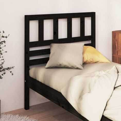 Tête de lit magnifique - Armoire de Tête de lit pour Chambre - Noir 96x4x100 cm Bois massif de pin -30694