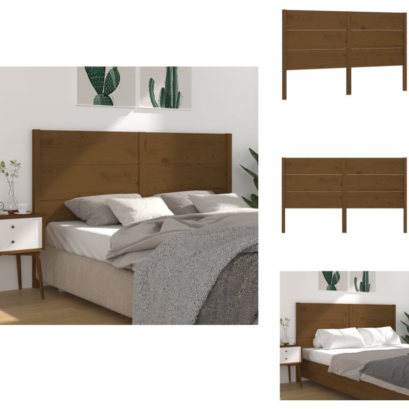 Vidaxl - Tête de lit Marron miel 126x4x100 cm Bois massif de pin - Tête De Lit - Tête De Lit Bois - Tête De Lit Rustique - Tête De Lit Chambre à