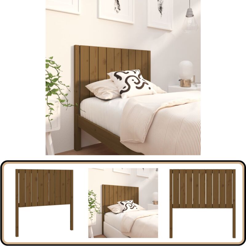 Vidaxl - Tête de lit Marron miel 95,5x4x100 cm Bois massif de pin - Tête De Lit - Tête De Lit Bois - Tête De Lit Rustique - Tête De Lit Chambre à