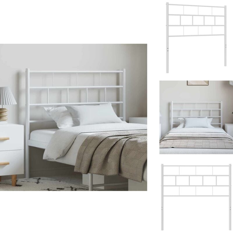 Tête de lit métal blanc 100 cm - Tête De Lit - Lit Simple - Tête De Lit Métal - Tête De Lit Blanche - Mobilier Chambre