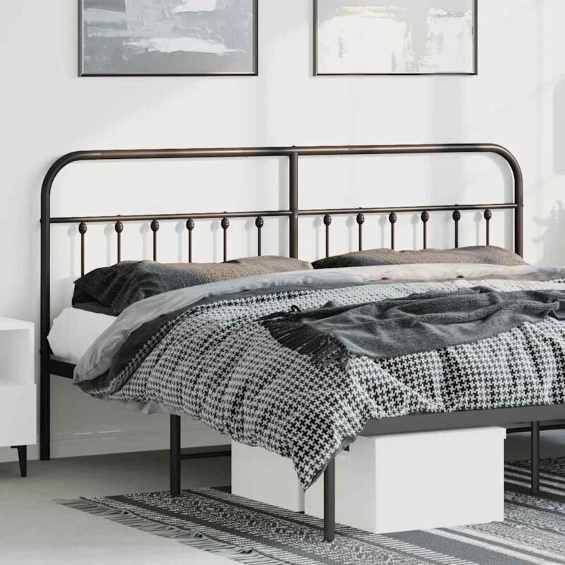 vidaXL Hoofdbord metaal zwart 180 cm352614