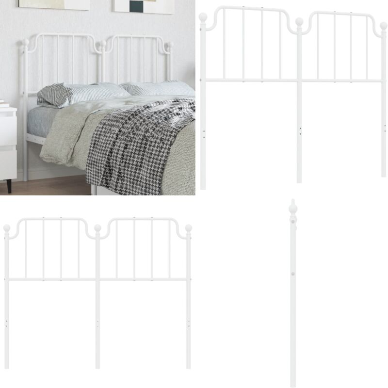 Tête de lit métal blanc 120 cm - Tête De Lit - Lit Double - Têtière De Lit - Literie - Meuble De Chambre - Home & Living