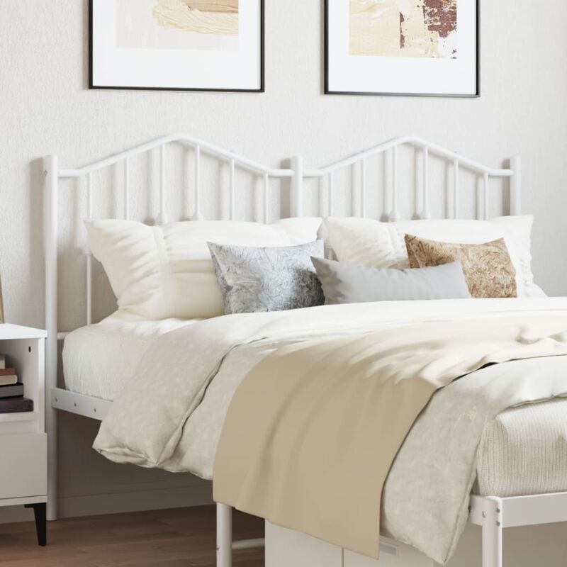 vidaXL Tête de lit de remplacement métal blanc 140 cm
