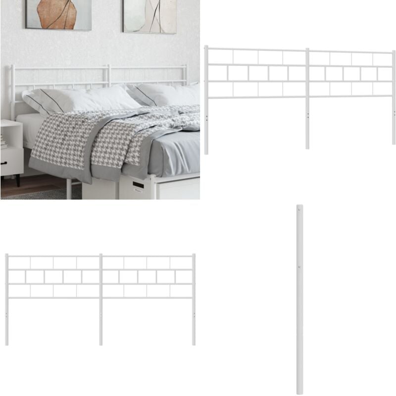 Tête de lit métal blanc 160 cm - Tête De Lit - Literie - Meuble De Chambre - Lit Double - Tête De Lit Blanche - Home & Living