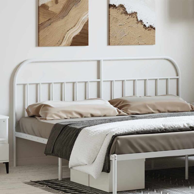 vidaXL Tête de lit métal blanc 180 cm 353720