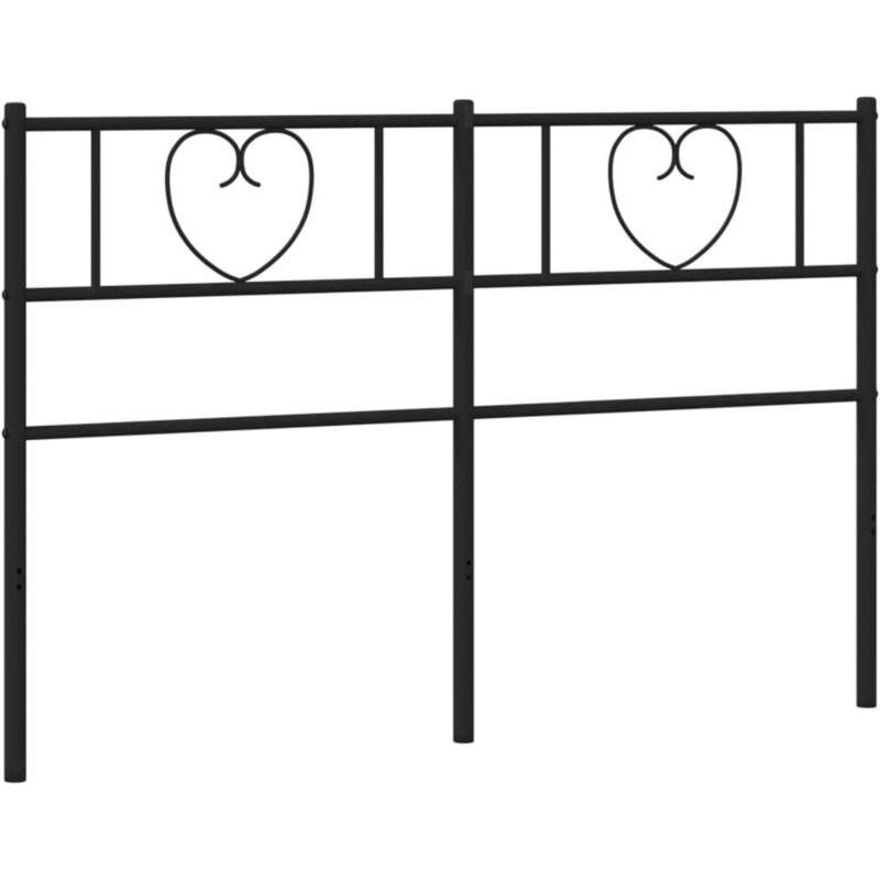 vidaXL Tête de lit de remplacement métal noir 160 cm