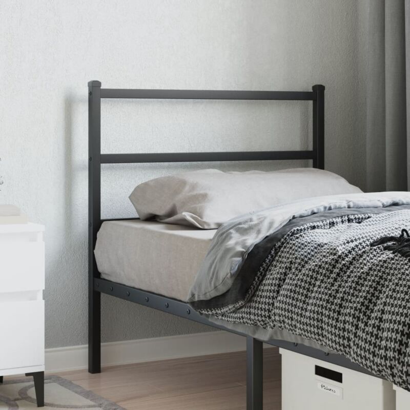vidaXL Tête de lit de remplacement métal noir 90 cm