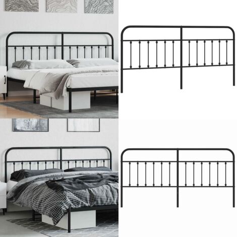 Tête De Lit Murale Noire En Bois D'ingénierie - 200x80 Cm - Design élégant Pour Chambre à Coucher - 3
