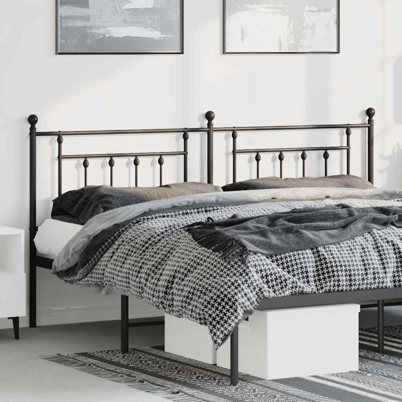 vidaXL Ersatz-Kopfteil Metall Schwarz 180 cm