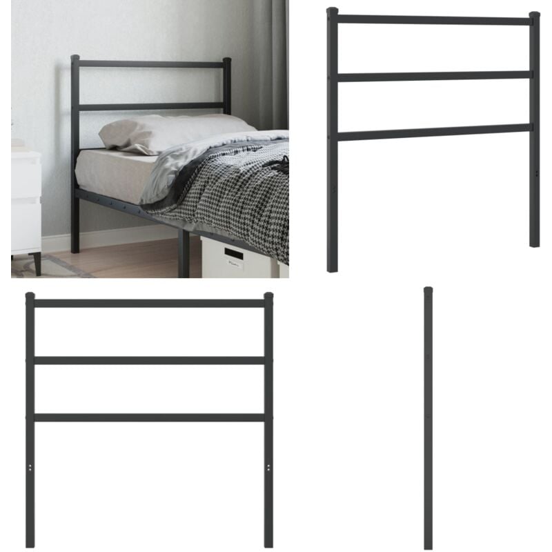 Tête de lit métal noir 90 cm - Tête De Lit - Lit Simple - Tête De Lit Métal - Décoration Chambre - Meuble Chambre - Home & Living