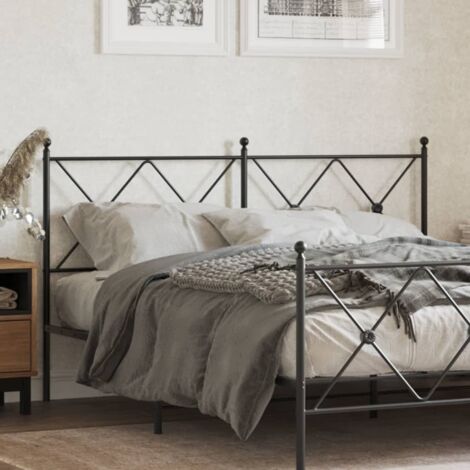 Tête de lit métal-Panneau de lit-Accessoire de Lit noir 160 cm 274070
