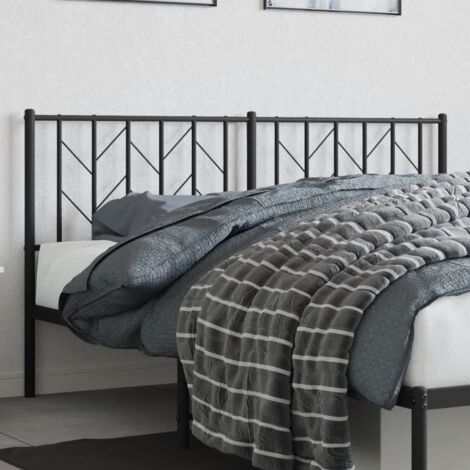 Tête de lit métal-Panneau de lit-Accessoire de Lit noir 160 cm 290998