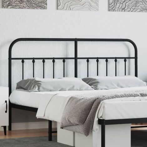 Tête de lit métal-Panneau de lit-Accessoire de Lit noir 160 cm 906131