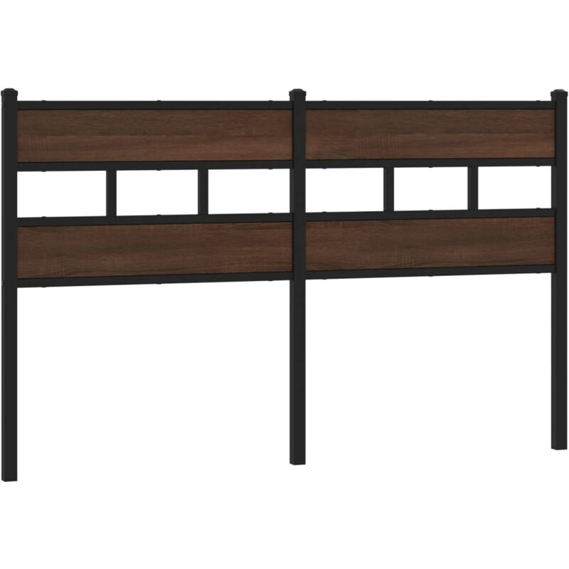 Tête de lit chêne marron 140 cm acier et bois d'ingénierie Vidaxl