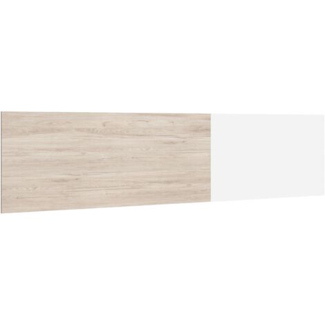 Tête de lit moderne en mélamine 209 cm – Couleur sable et blanc mat – Hauteur 53 cm – Compatible lit double – Vmo Home