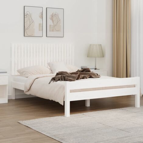 Tête de lit murale  Armoire de tête de lit Blanc 140x3x60 cm Bois massif de pin 81413