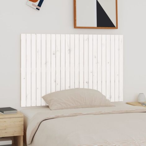 Tête de lit murale Blanc 140x3x90 Bois massif de pin