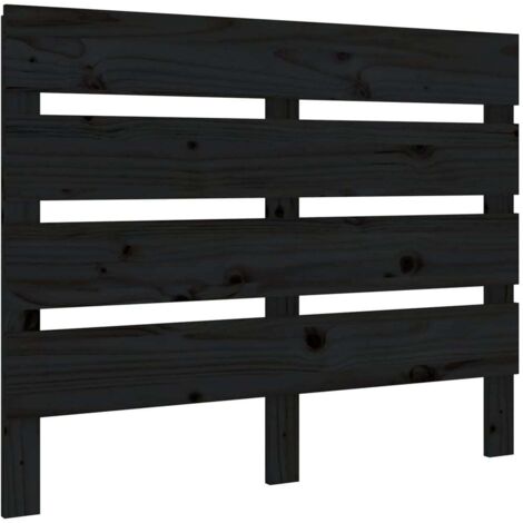 Tête de lit Noir 100x3x80 cm Bois massif de pin