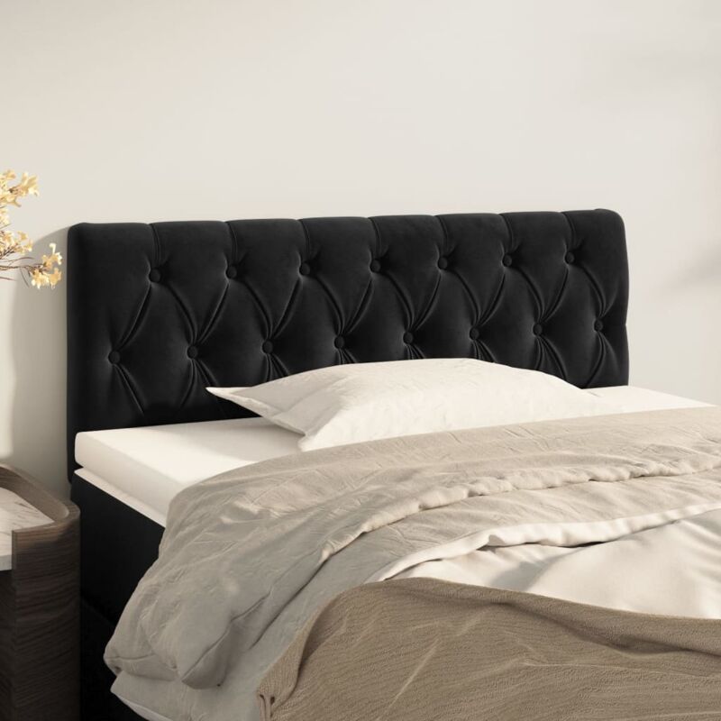 Tête de lit Noir 100x7x78-88 Velours Tête de lit Noir 100x7x78-88 Velours