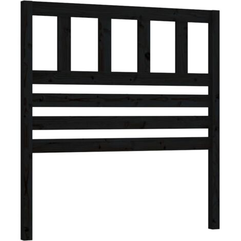 Tête de lit Noir 106x4x100 cm Bois massif de pin
