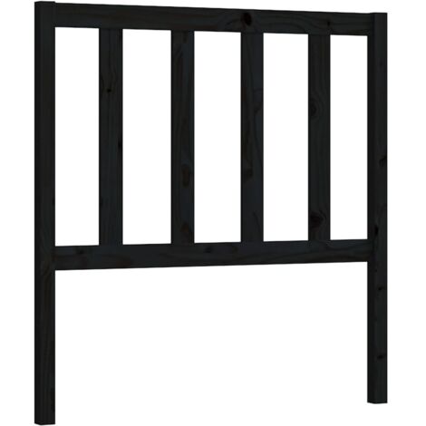 Tête de lit Noir 106x4x100 cm Bois massif de pin