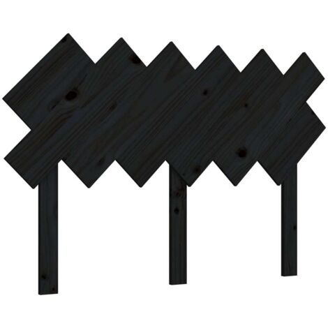 Tête de lit Noir 122,5x3x80,5 cm Bois massif de pin