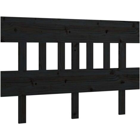 Tête de lit Noir 123,5x3x81 cm Bois massif de pin