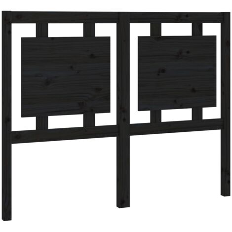 Tête de lit Noir 125,5x4x100 cm Bois massif de pin