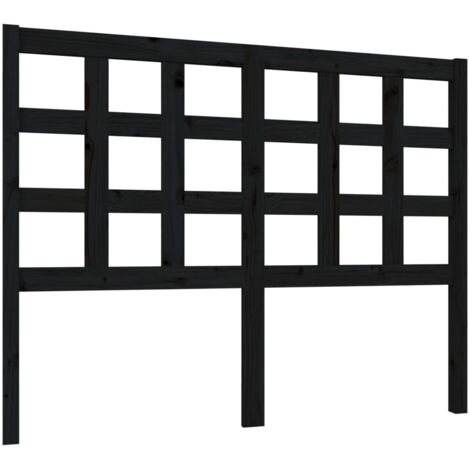 Tête de lit Noir 125,5x4x100 cm Bois massif de pin